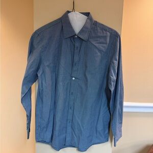 Michael Kors Blue Long-Sleeve Dress Shirt